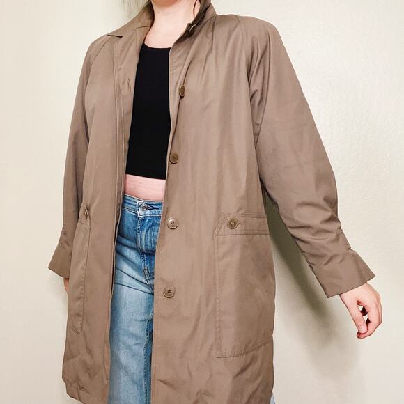 Vintage London Fog Brown Trench Coat Fleece Lined - Picture 1 of 6